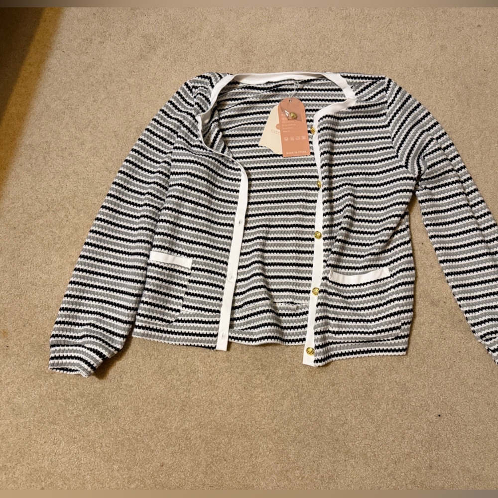 Striped Black and White Cardigan